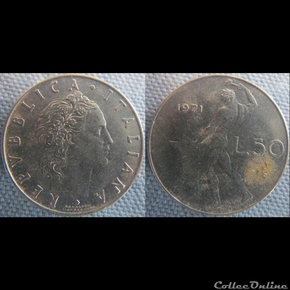 50 Lire 1971 monnaie monde italie 50 lire 1971