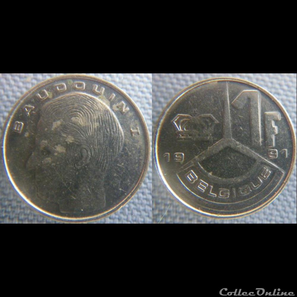 1 Franc 1991 fr monnaie monde belgique 1 franc 1991 fr