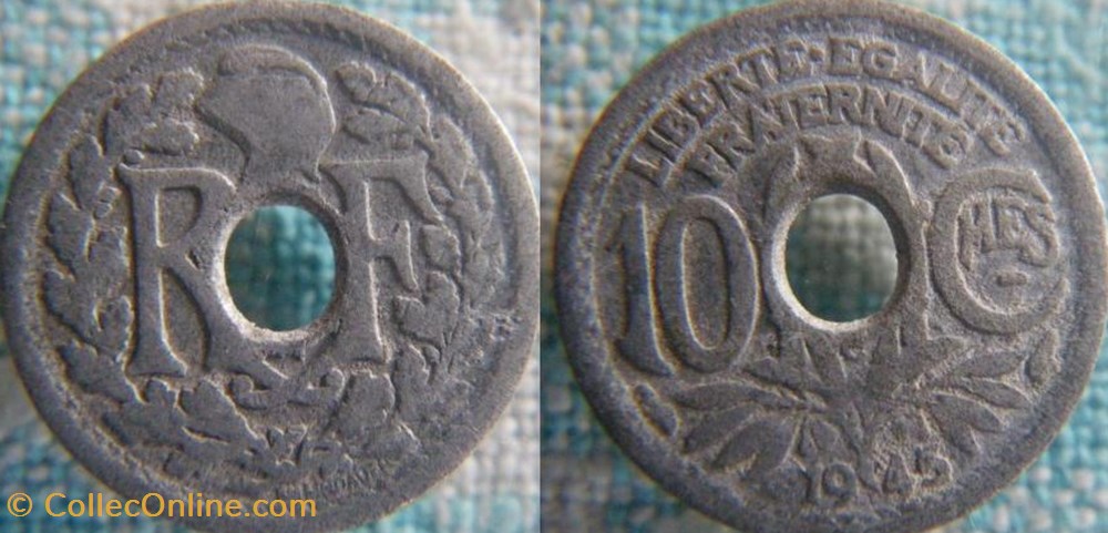 10 Centimes 1945 C monnaie france a moderne 10 centimes 1945 c