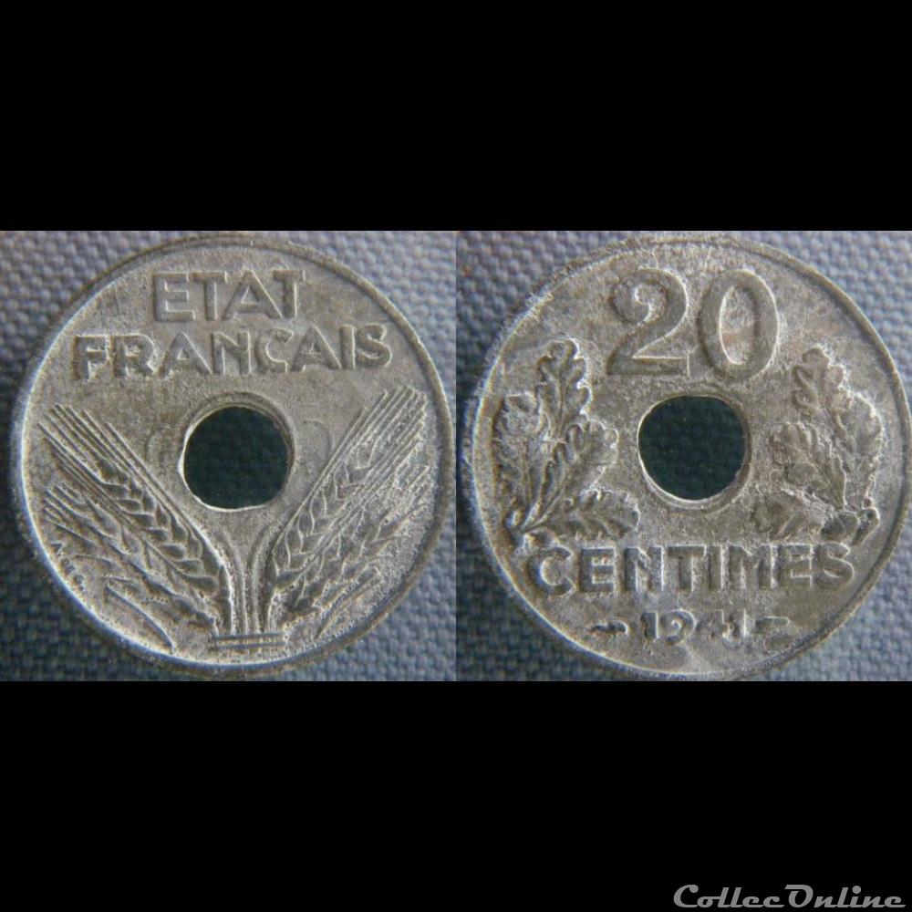 20 Centimes 1941 monnaie france moderne 20 centimes 1941