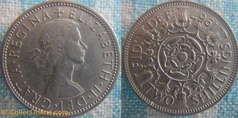 2 Shilling 1967 monnaie monde royaume uni 2 shilling 1967