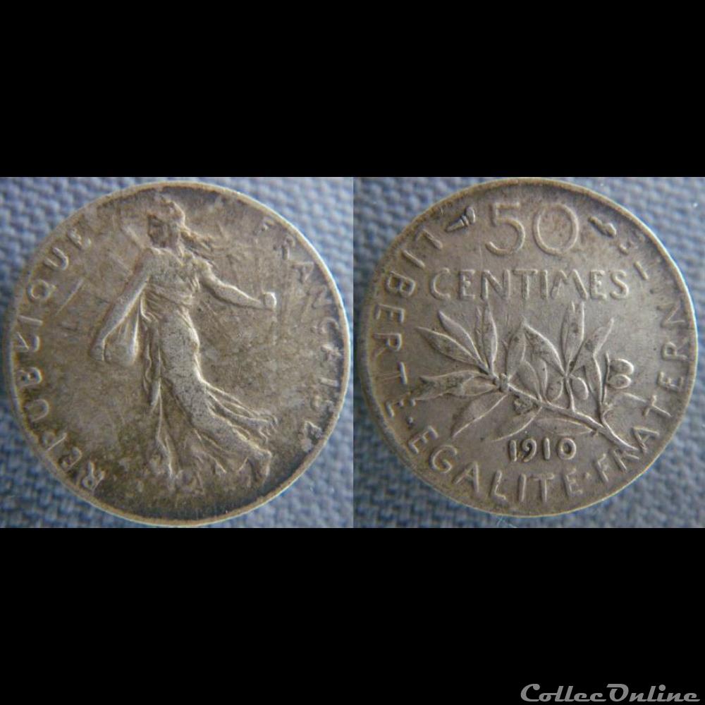 50 centimes 1910 monnaie france moderne 50 centimes 1910