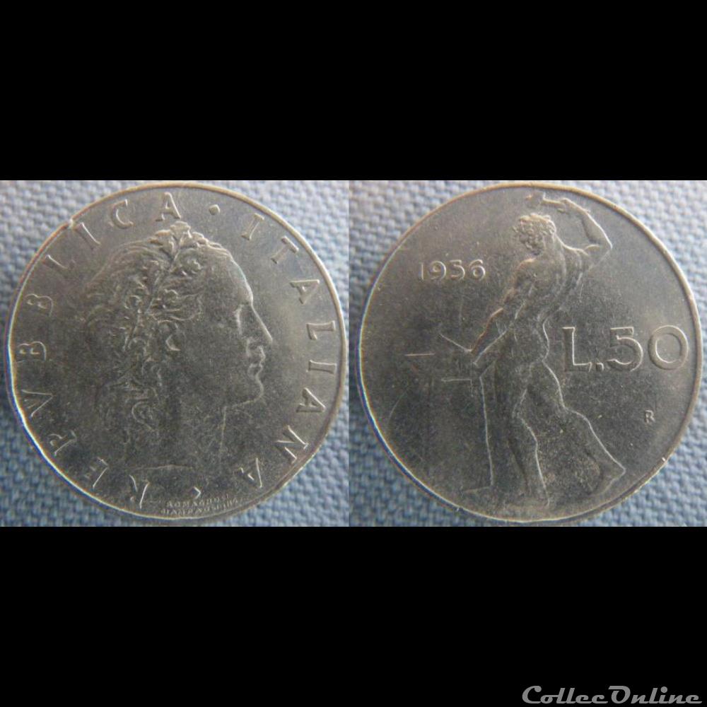 50 Lire 1956 monnaie monde italie 50 lire 1956