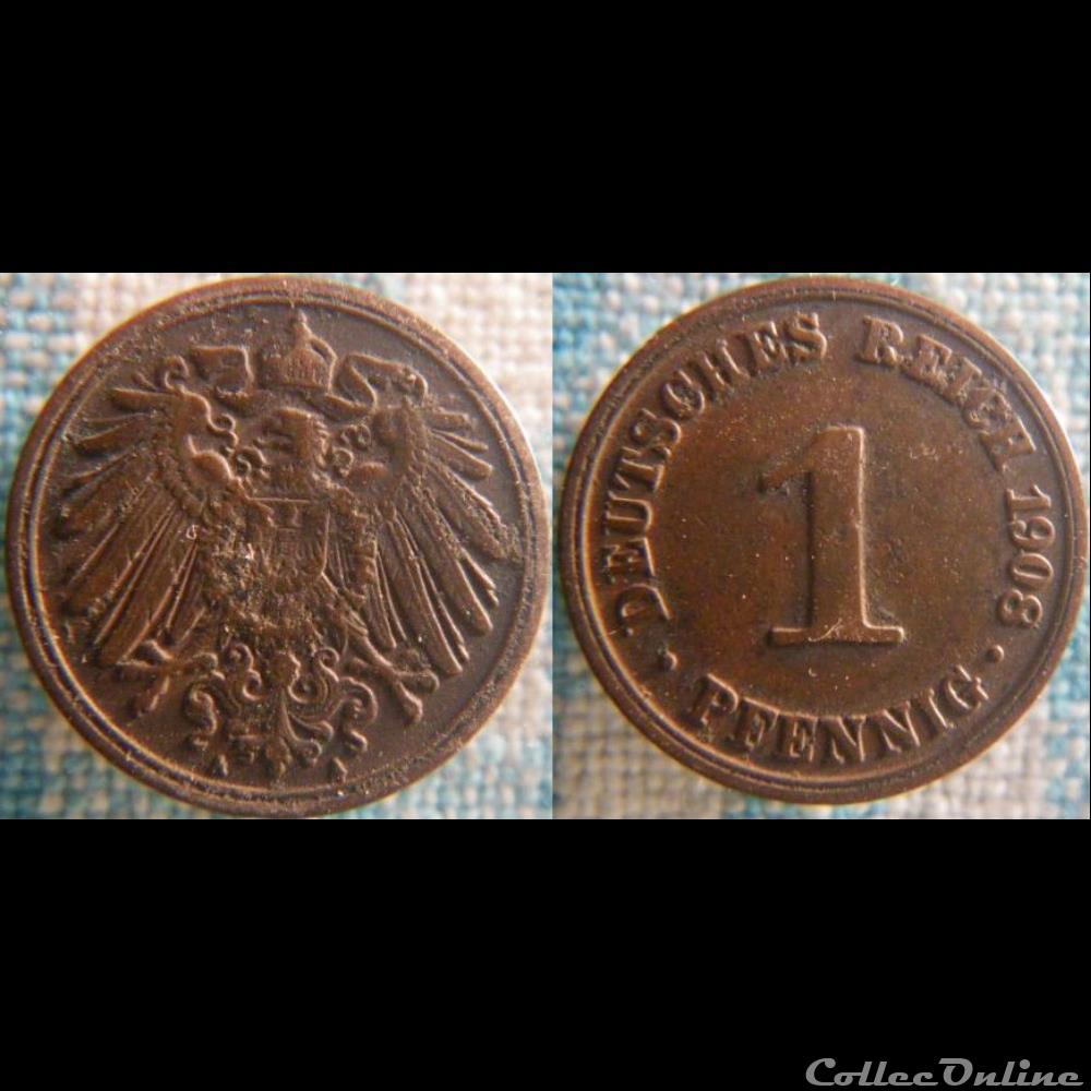 1 pfennig 1908 A monnaie monde allemagne 1 pfennig 1908 a