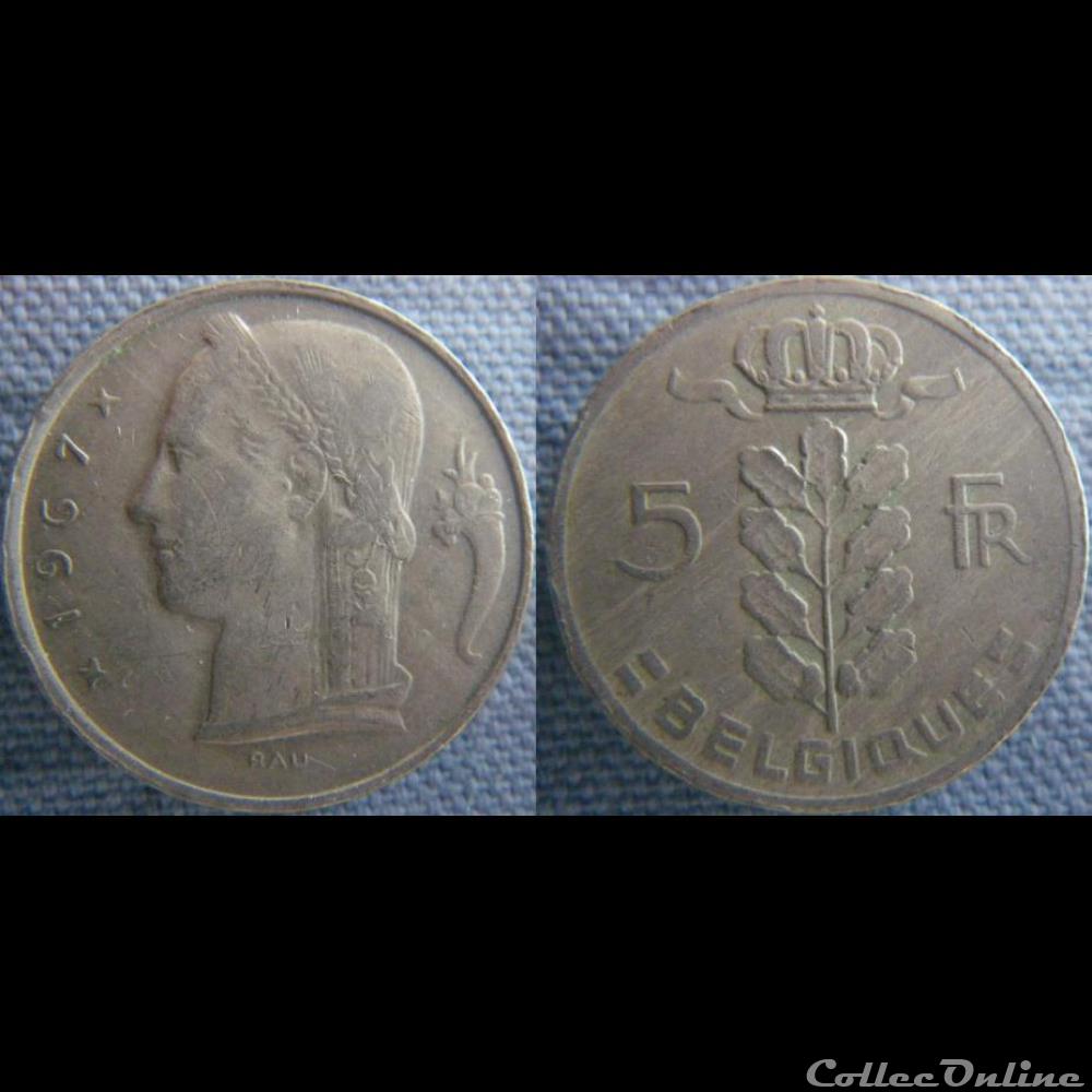 5 Francs 1967 fr monnaie monde belgique 5 francs 1967 fr