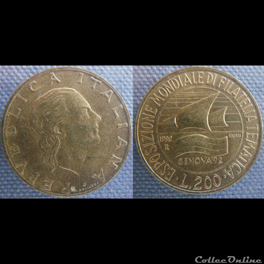 monnaie monde italie 200 lire 1992