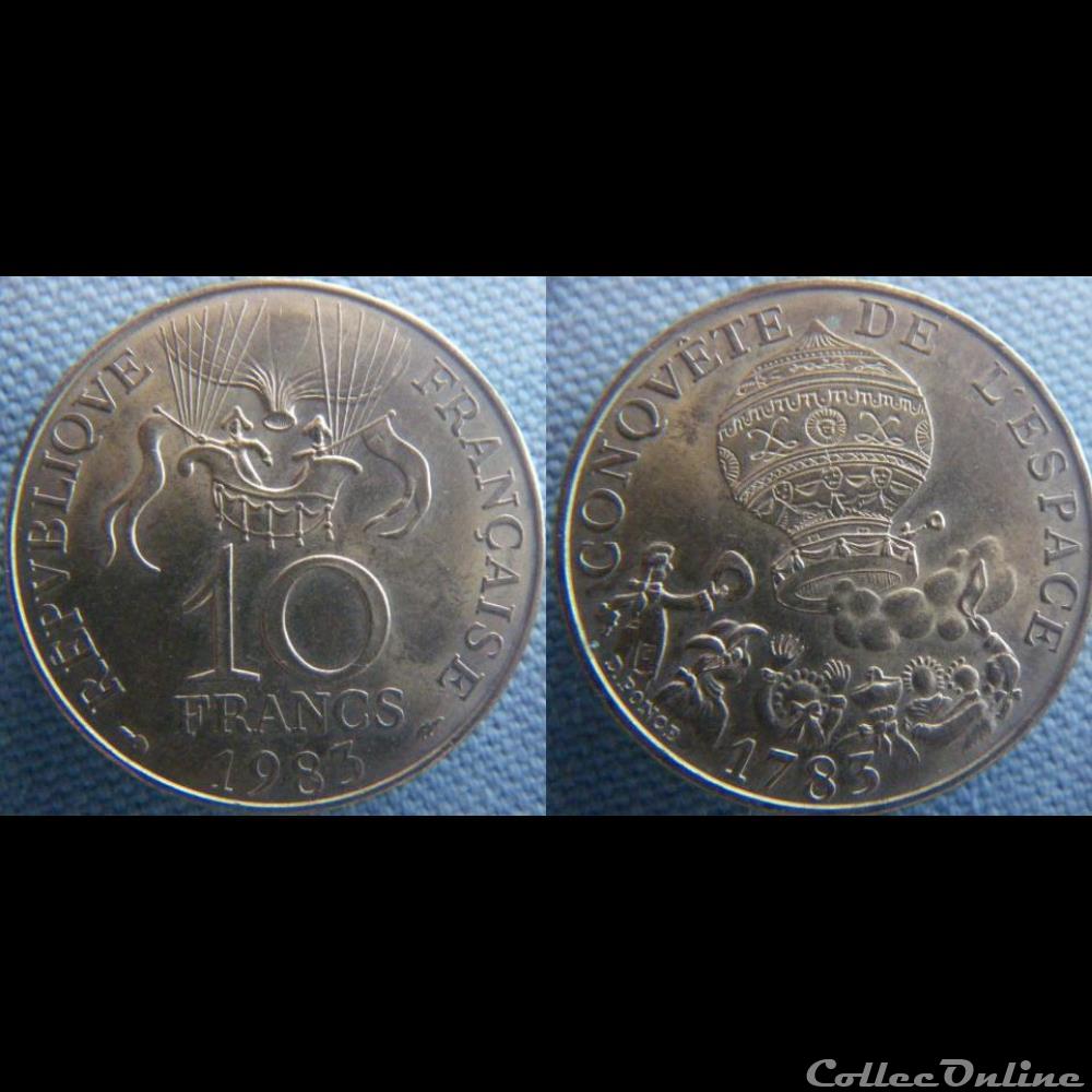10 Francs 1983 Conquête de l'Espace monnaie france moderne 10 francs 1983 conquete de espace