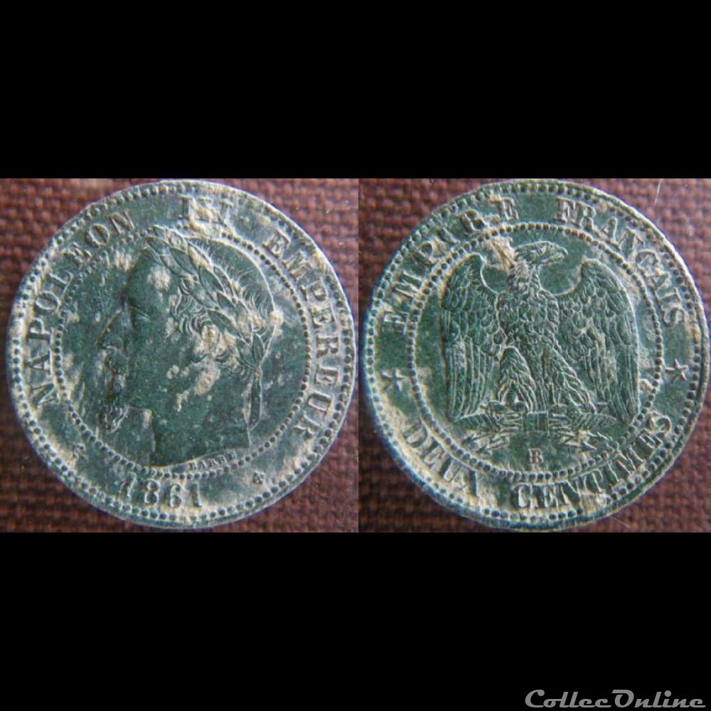 2 Centimes 1861 BB monnaie france moderne 2 centimes 1861 bb