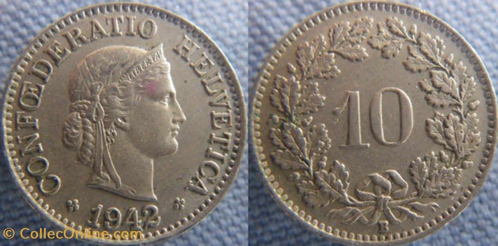 10 Rappen 1942 B monnaie monde suisse 10 rappen 1942 b