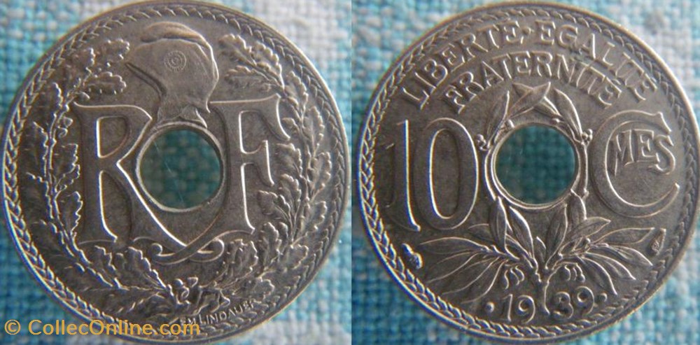 10 Centimes 1939 maillechort monnaie france moderne 10 centimes 1939 maillechort