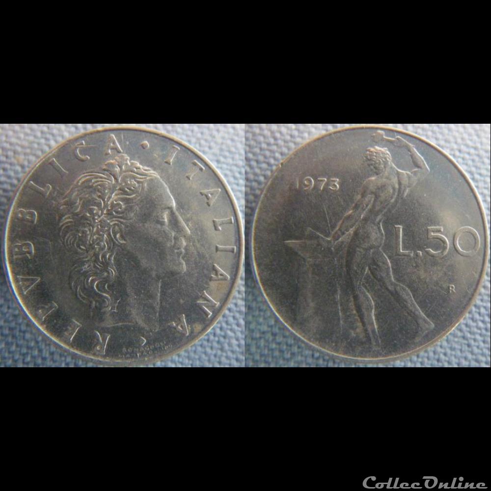 50 Lire 1973 monnaie monde italie 50 lire 1973