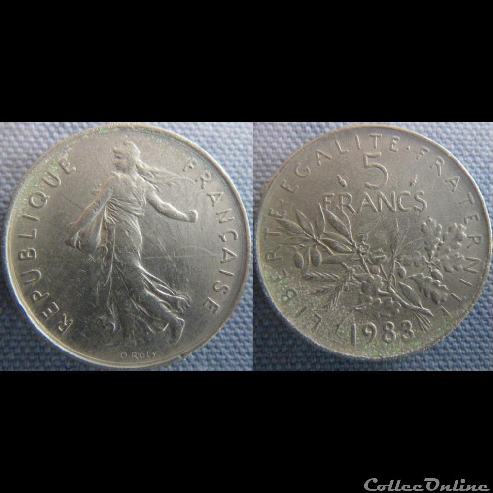 5 Francs 1983 monnaie france moderne 5 francs 1983