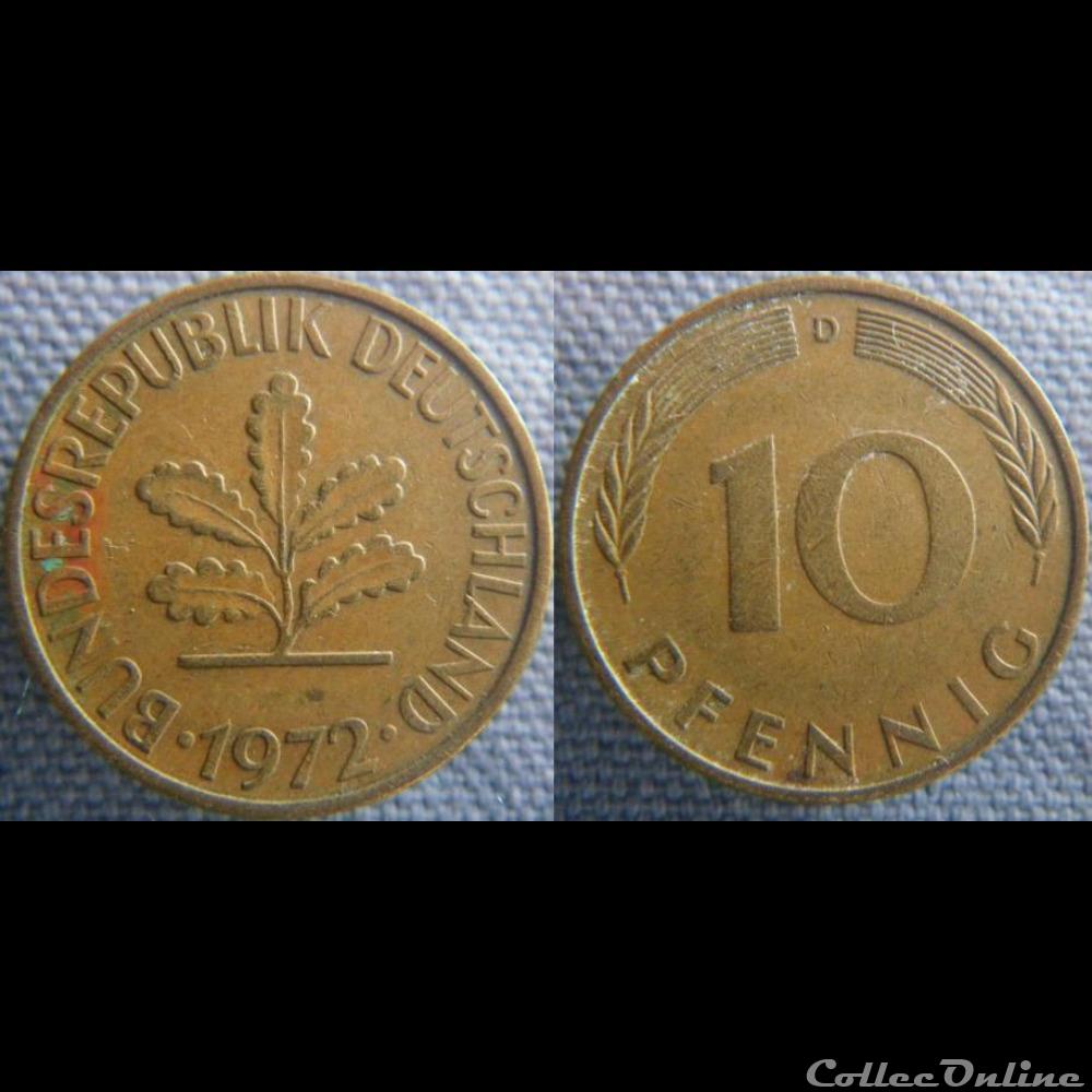 10 Pfennig 1972 D monnaie monde allemagne 10 pfennig 1972 d