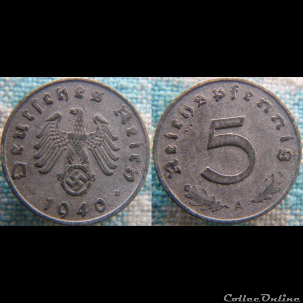 monnaie monde allemagne 5 reichspfennig 1940 a