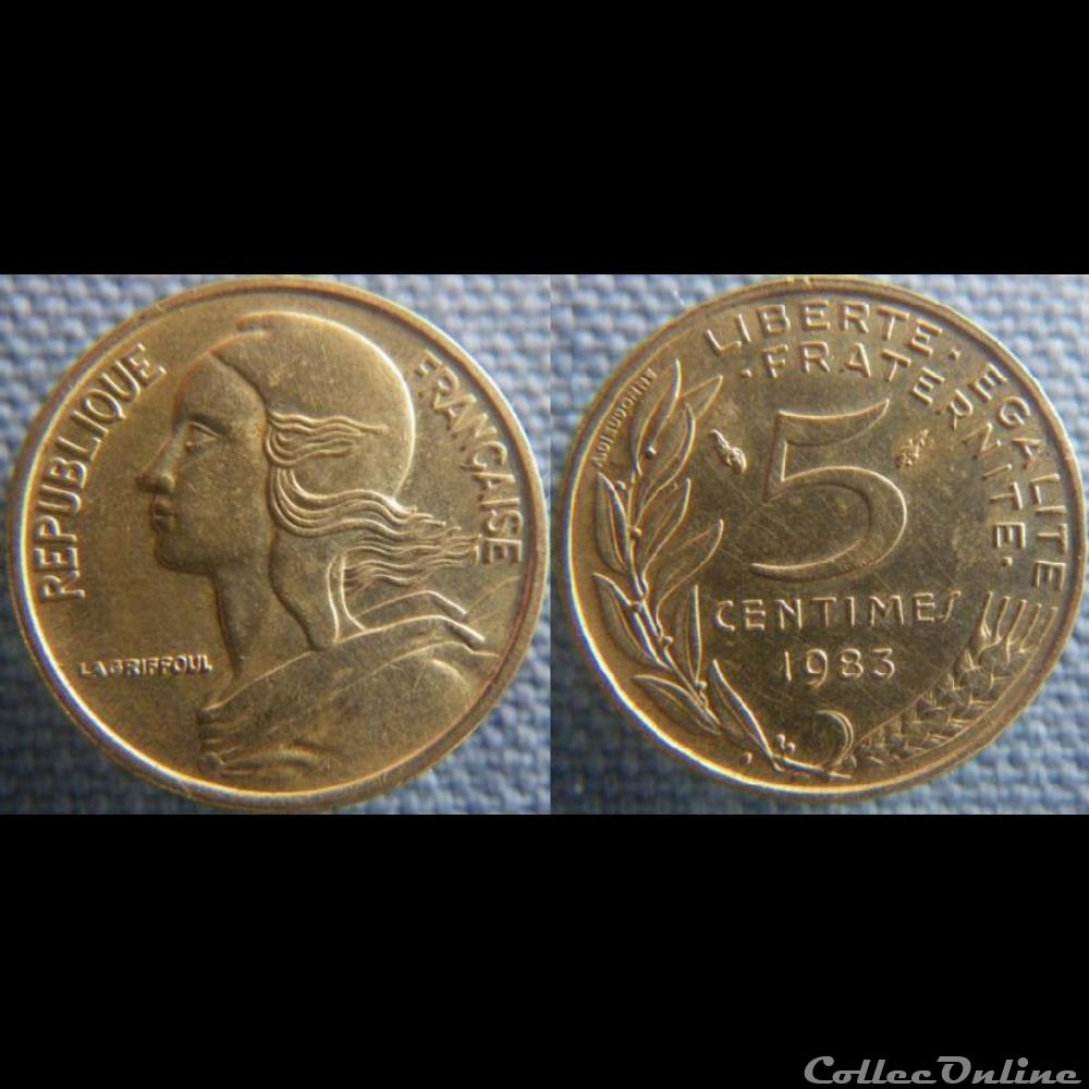 5 Centimes 1983 monnaie france moderne 5 centimes 1983