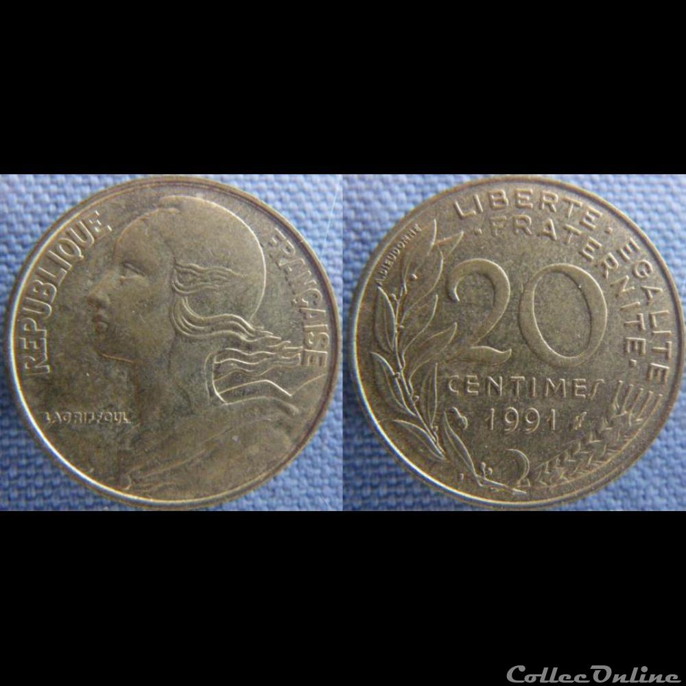 20 Centimes 1991 monnaie france moderne 20 centimes 1991