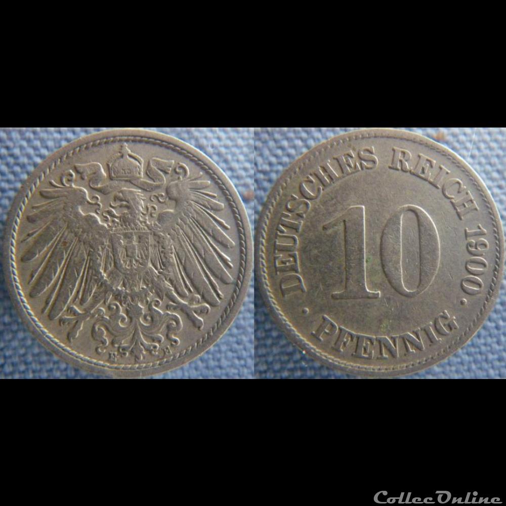 10 pfennig 1900 E monnaie monde allemagne 10 pfennig 1900 e