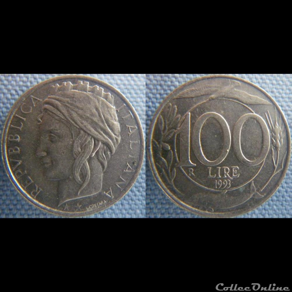 100 lire 1993 monnaie monde italie 100 lire 1993
