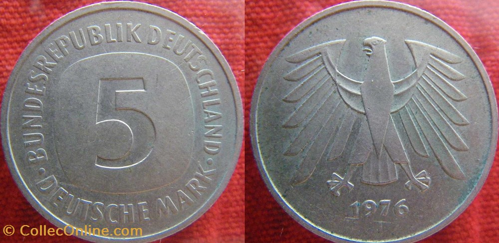 5 mark 1976 J monnaies monde allemagne 5 mark 1976 j