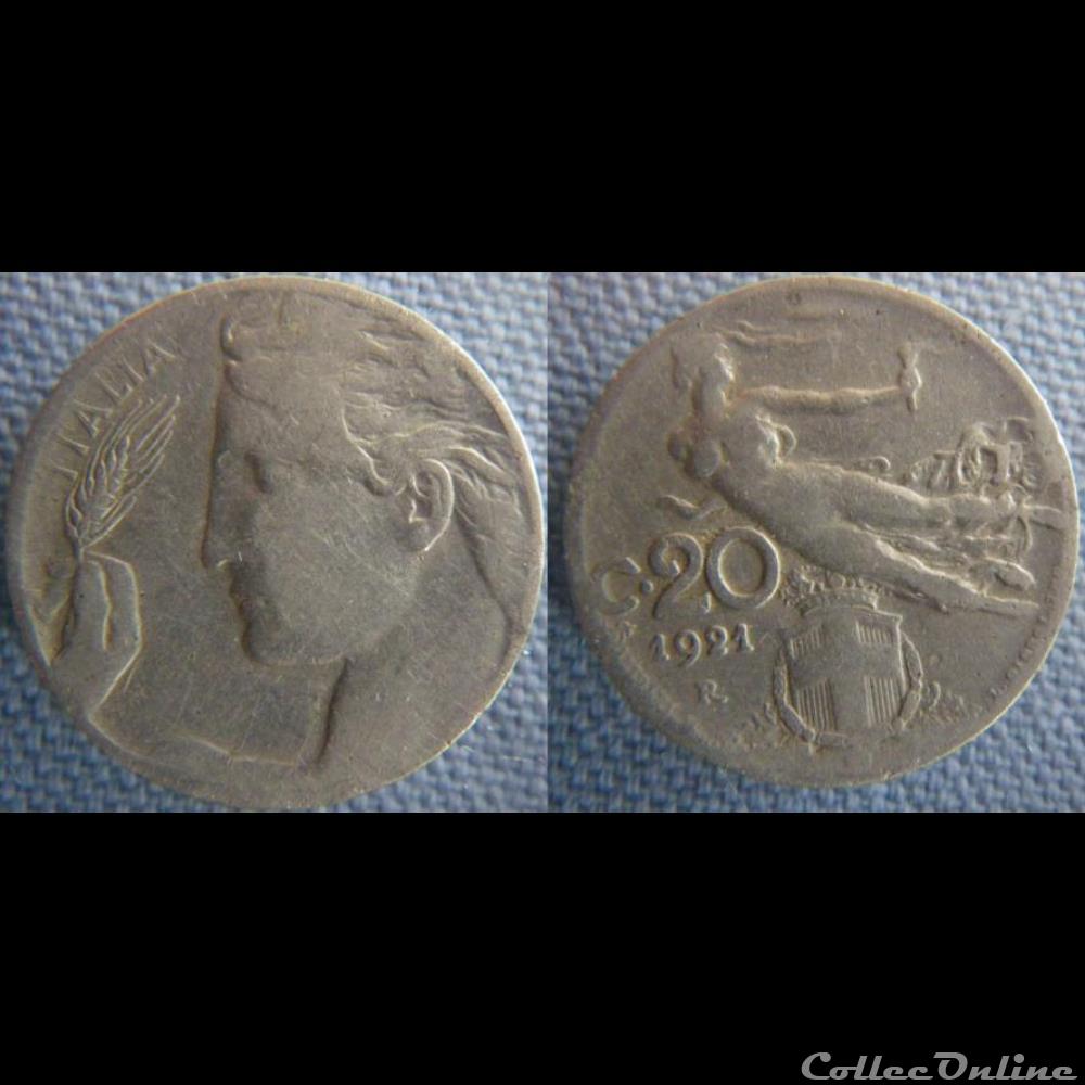 20 centesimi 1921 monnaie monde italie 20 centesimi 1921