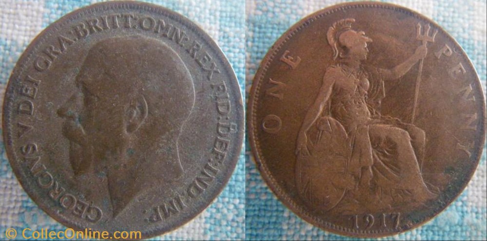 1 Penny 1917 monnaie monde royaume uni 1 penny 1917
