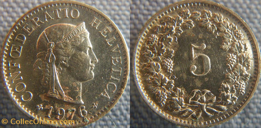 5 Rappen 1976 monnaie monde suisse 5 rappen 1976
