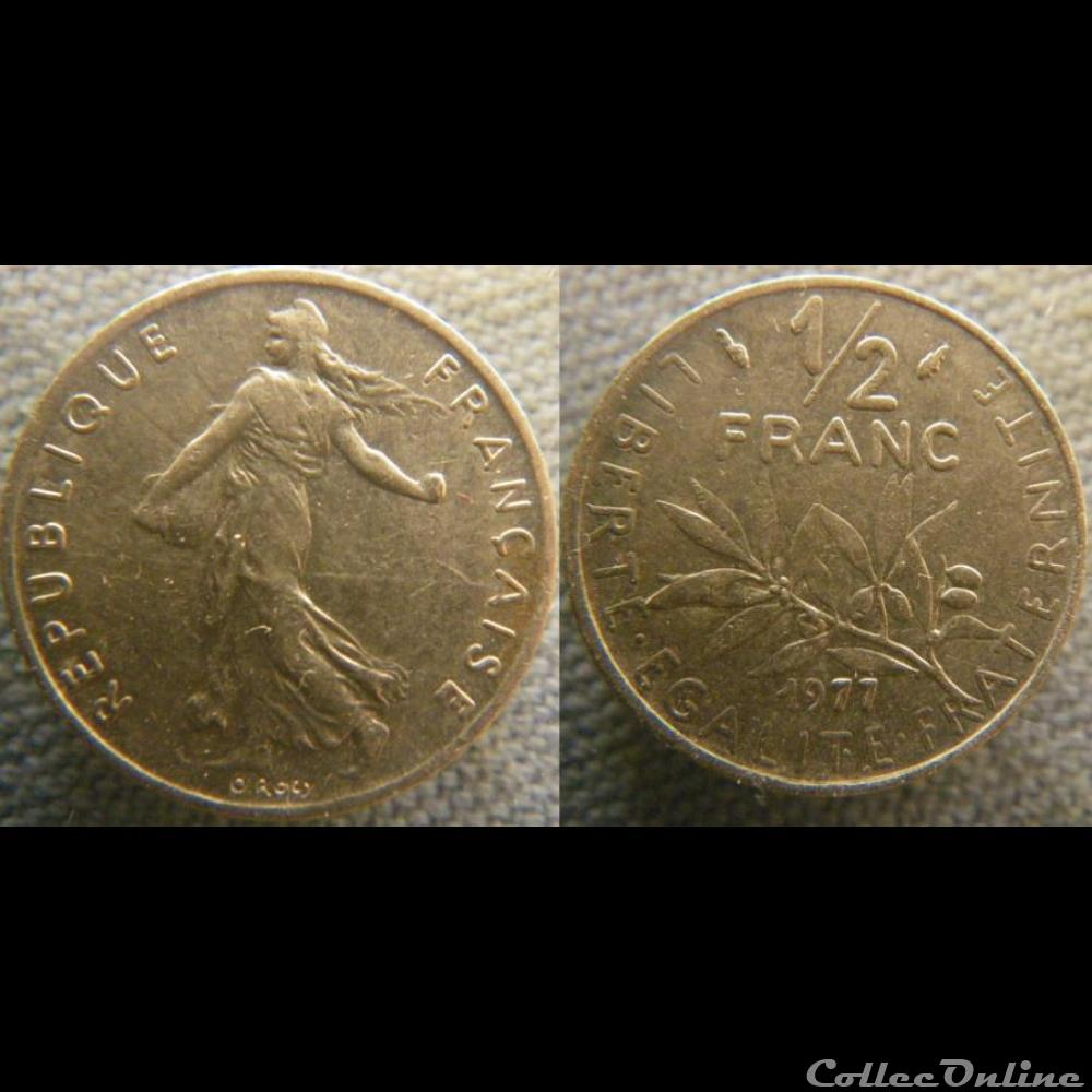 Demi Franc 1977 monnaie france moderne demi franc 1977
