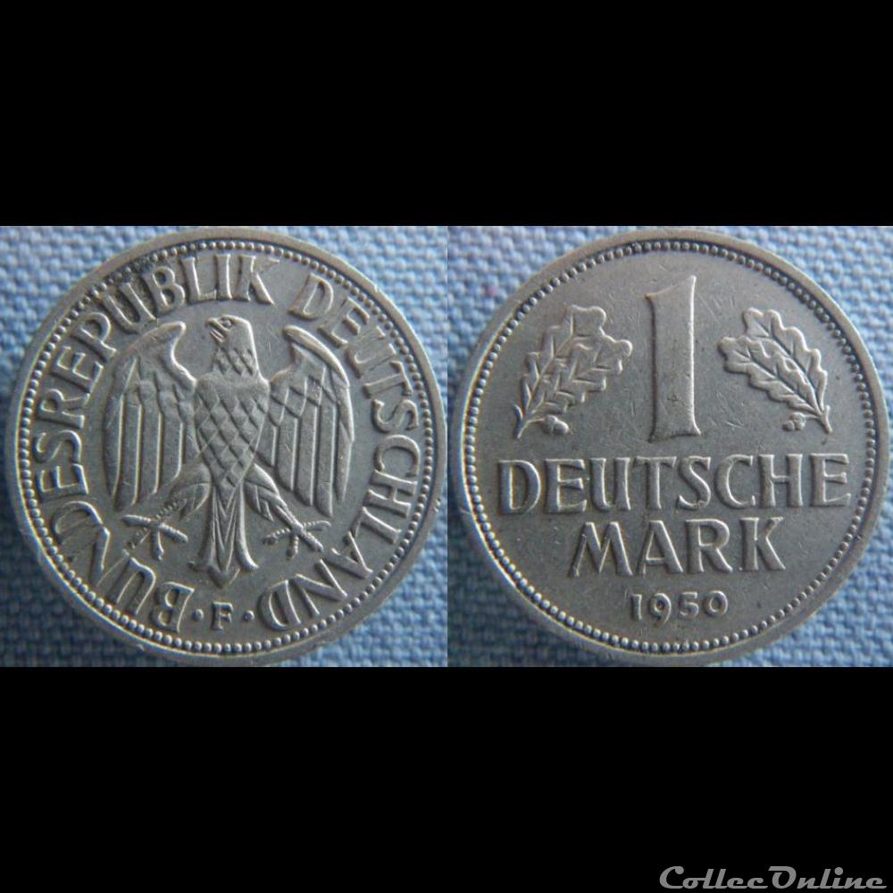 1 Mark 1950 F monnaie monde allemagne 1 mark 1950 f