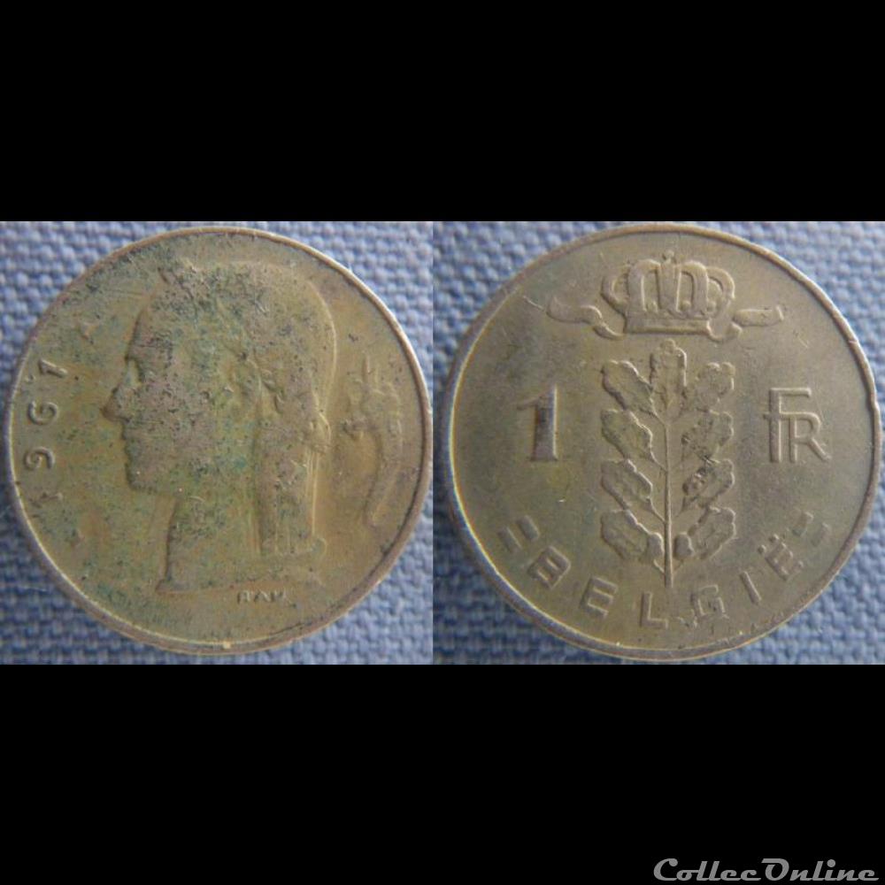1 Franc 1961 fl monnaie monde belgique 1 franc 1961 fl