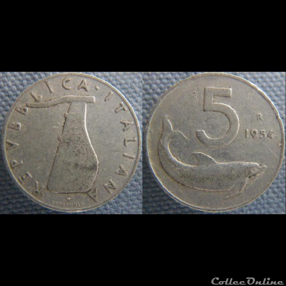 5 Lire 1954 monnaie monde italie 5 lire 1954