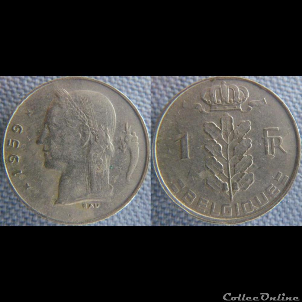 1 Franc 1959 fr monnaie monde belgique 1 franc 1959 fr