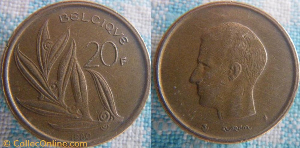 monnaie monde belgique 20 francs 1980 fr