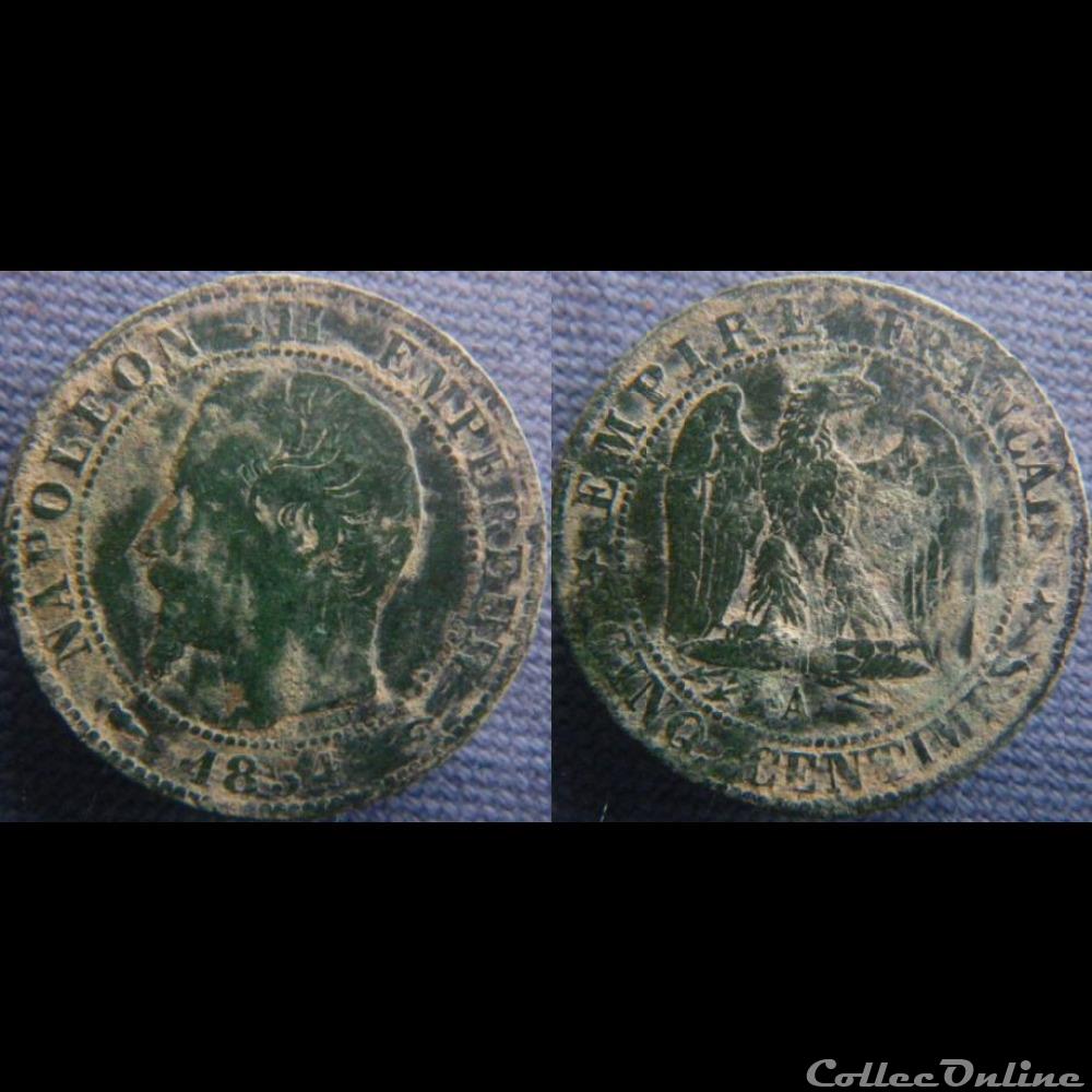 5 Centimes 1854 A monnaie france moderne 5 centimes 1854 a