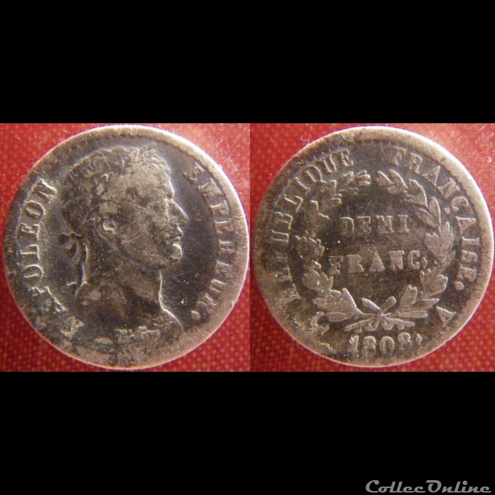 Demi Franc 1808 A monnaie france moderne demi franc 1808 a