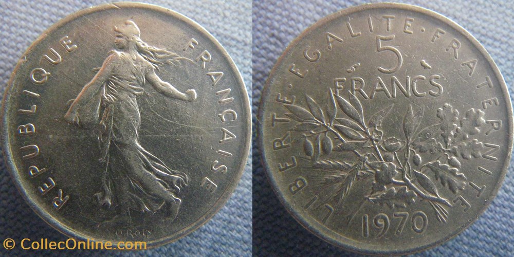 5 Francs 1970 monnaies france modernes 5 francs 1970