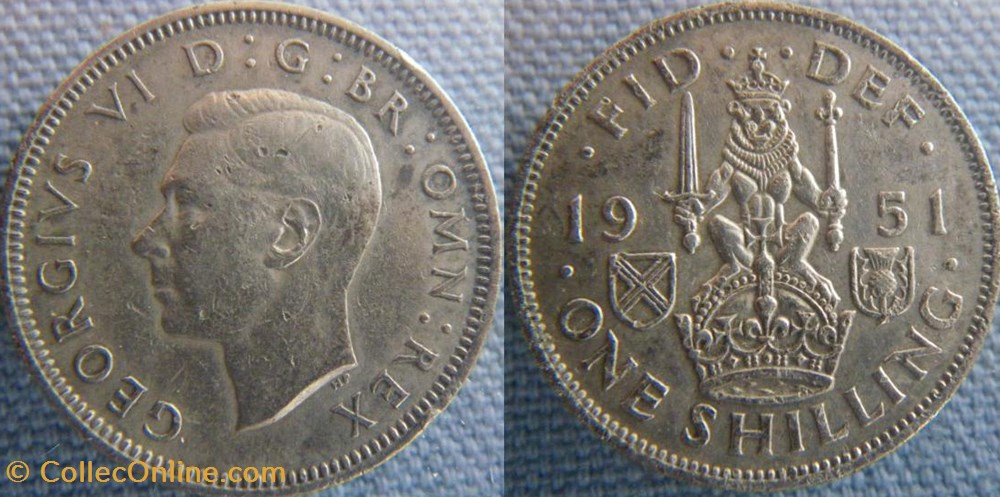1 Shilling 1951 monnaie monde royaume uni 1 shilling 1951