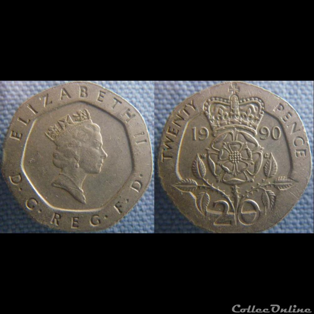 20 Pence 1990 monnaie monde royaume uni 20 pence 1990