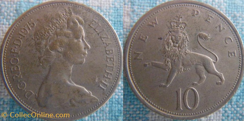 10 New Pence 1975 monnaie monde royaume uni 10 new pence 1975