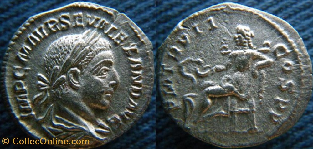 Alexandre Sévère denier monnaies antiquite av jc ap romaines republicaines imperiales alexandre severe denier