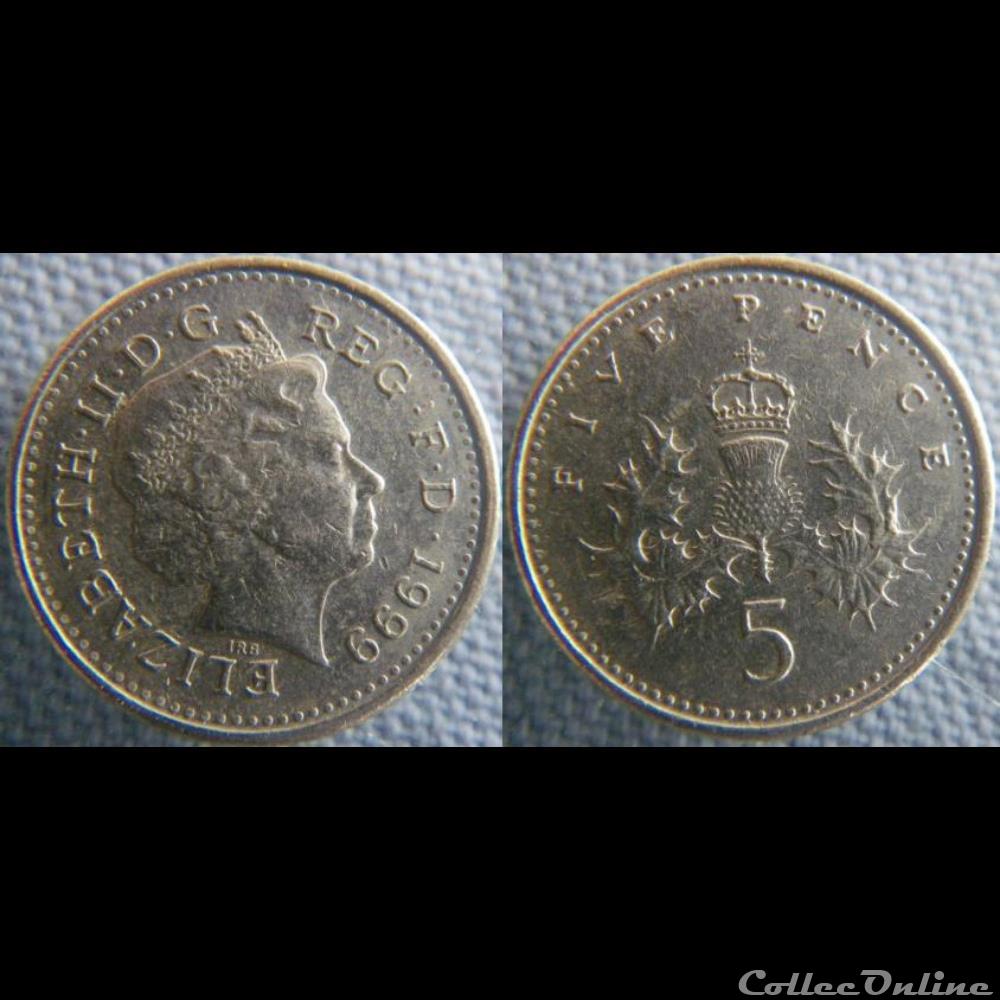 5 Pence 1999 monnaie monde royaume uni 5 pence 1999