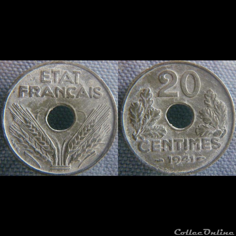 20 Centimes 1941 monnaie france moderne 20 centimes 1941