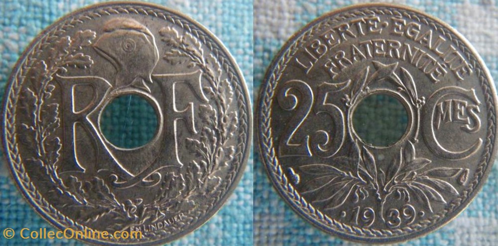 25 Centimes 1939 monnaie france a moderne 25 centimes 1939