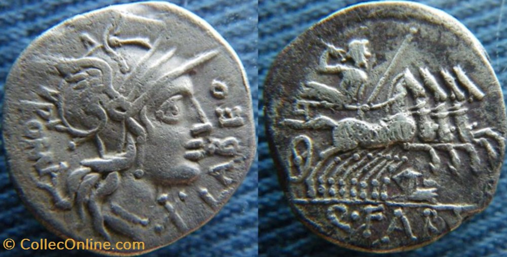République -124 denier monnaies antiquite av jc a ap romaines republicaines imperiales republique 124 denier