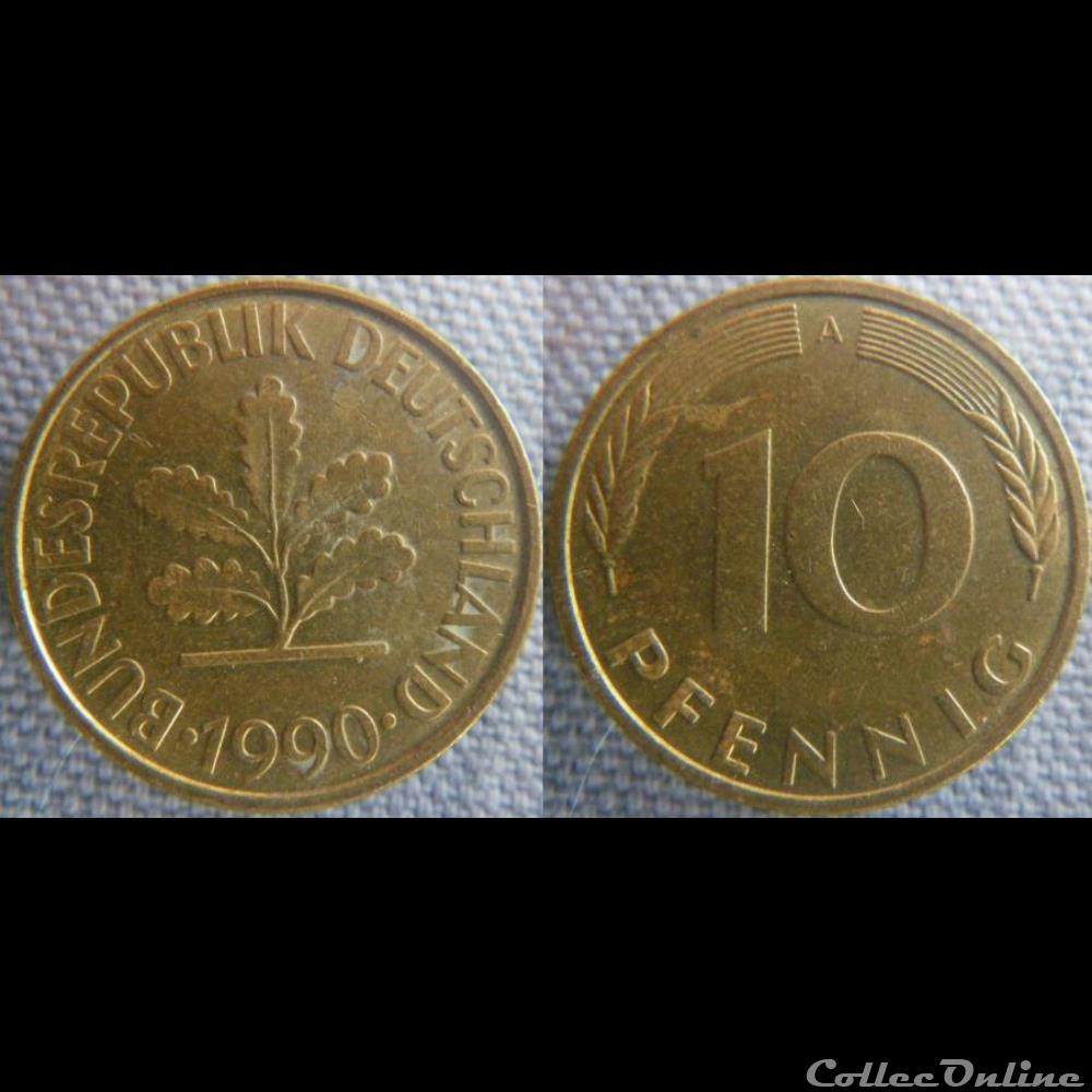 10 Pfennig 1990 A monnaie monde allemagne 10 pfennig 1990 a