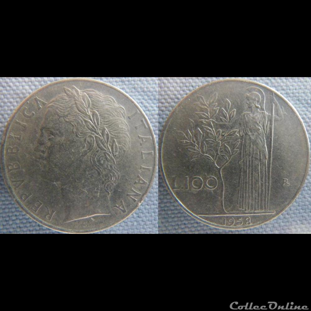100 Lire 1958 monnaie monde italie 100 lire 1958