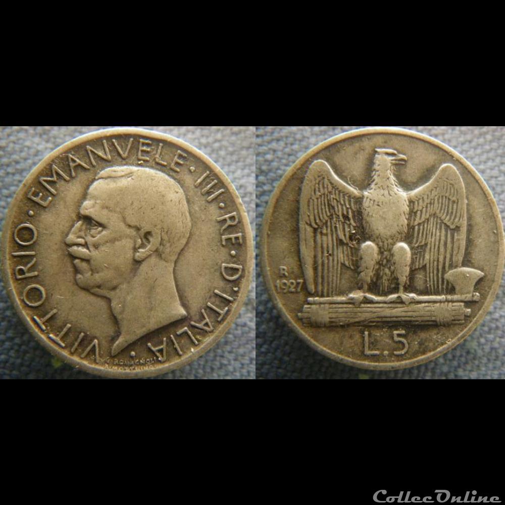 5 Lire 1927 monnaie monde italie 5 lire 1927