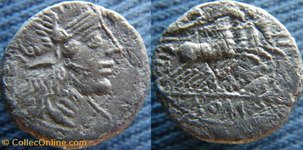 République -135 denier monnaies antiquite av jc a ap romaines republicaines imperiales republique 135 denier