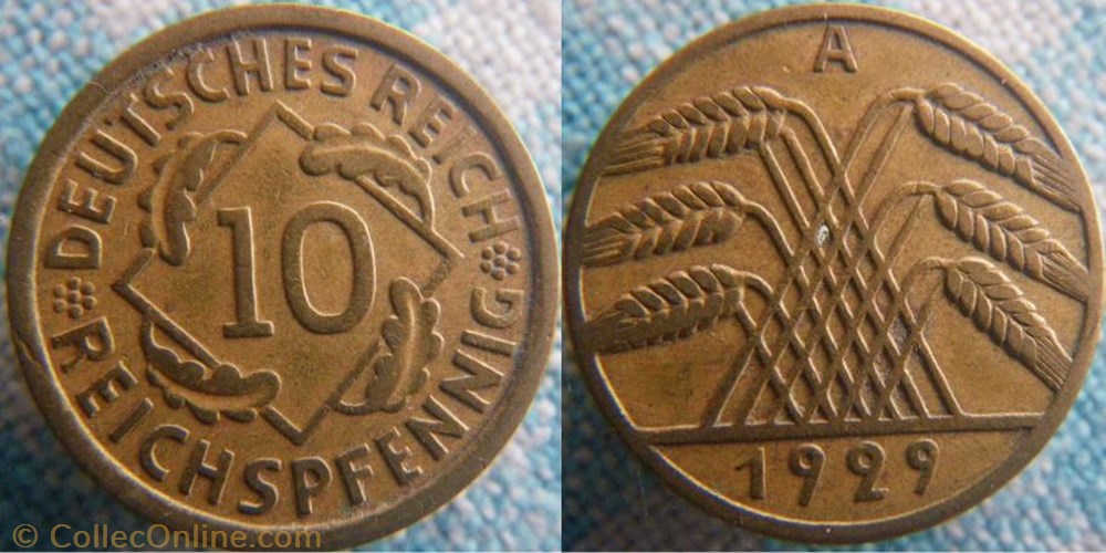 10 Reichspfennig 1929 A monnaie monde allemagne 10 reichspfennig 1929 a