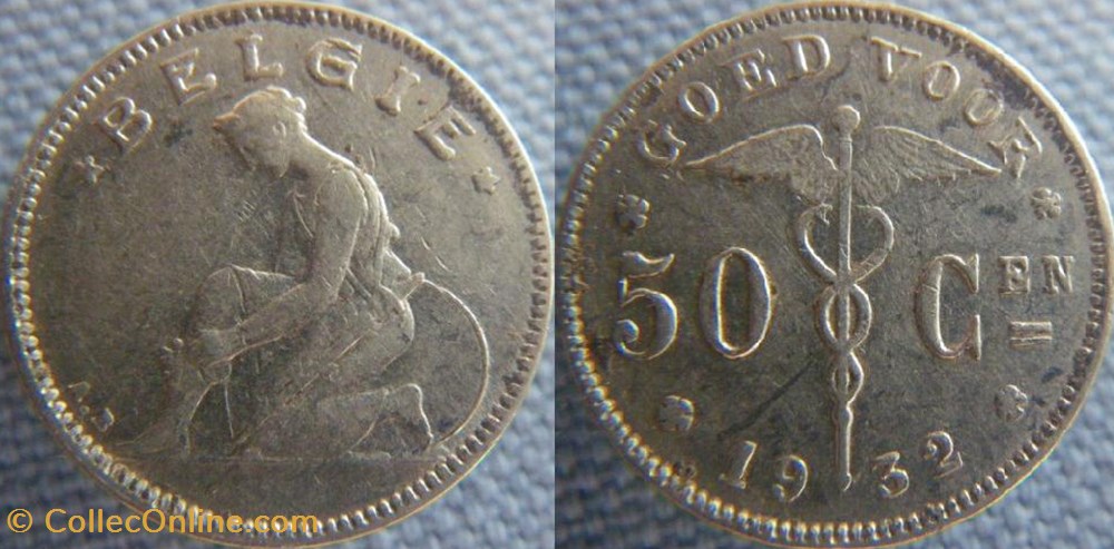 50 Centimes 1932 fl monnaie monde belgique 50 centimes 1932 fl