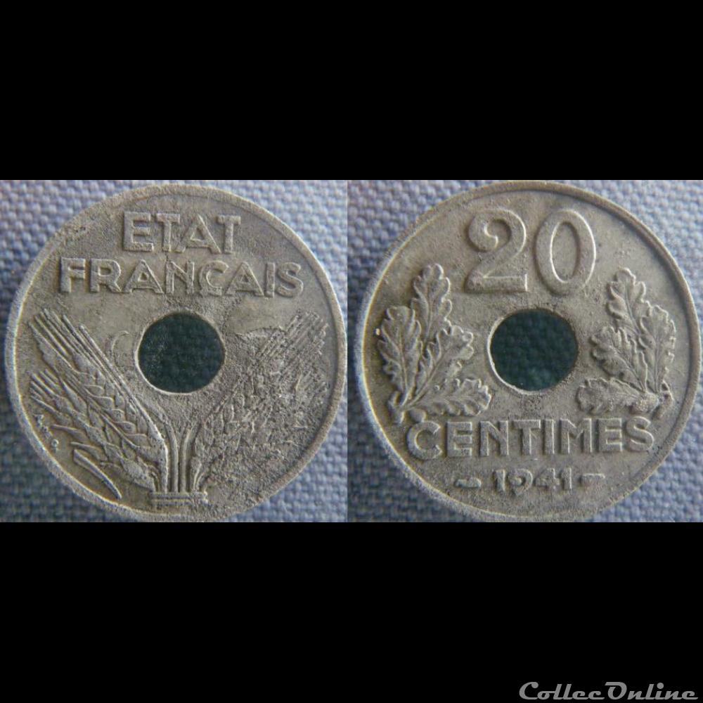 20 Centimes 1941 monnaie france moderne 20 centimes 1941